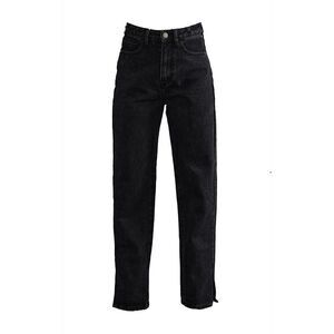 Pretty Little Thing Black Straight Leg Split Hem Jeans NEW NWT
